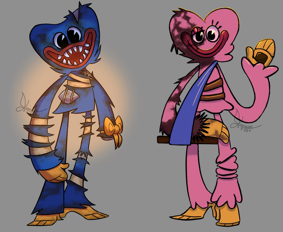 Huggy Wuggy and Kissy Missy (Poppy Playtime).