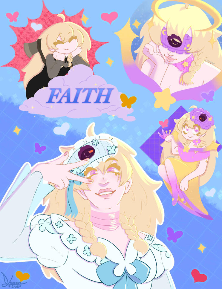 @wishpetal's original character, Faith (fanart contest submission)!