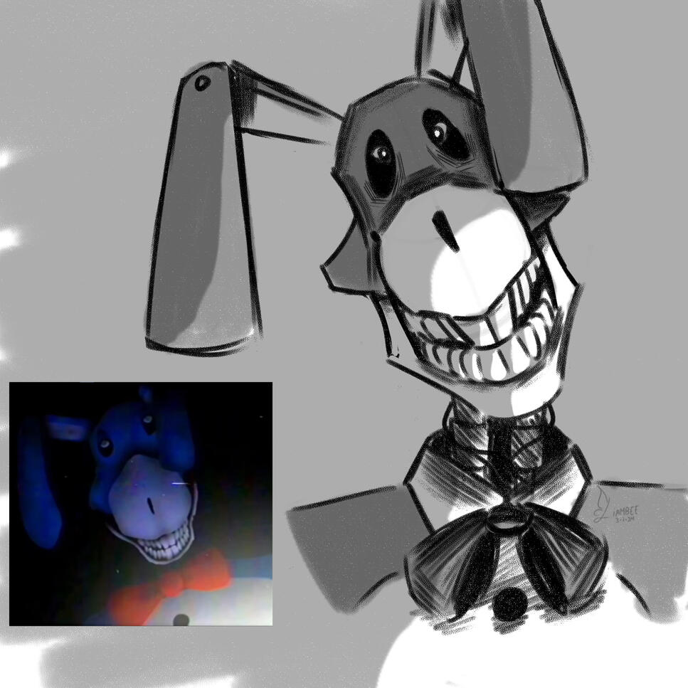 A redrawn scene from The Walten Files 4, featuring Bon.