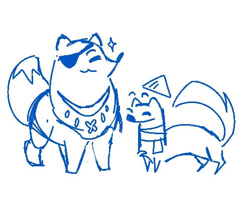 Sketch of "Hua Cheng and Xie Lian in animal forms".