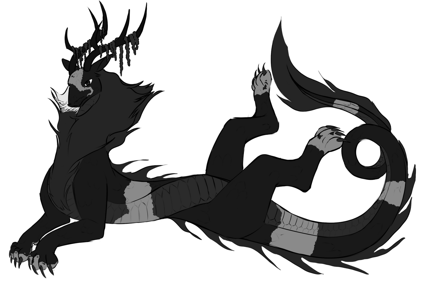 Full body reference for my character, Khaos's, dragon form.