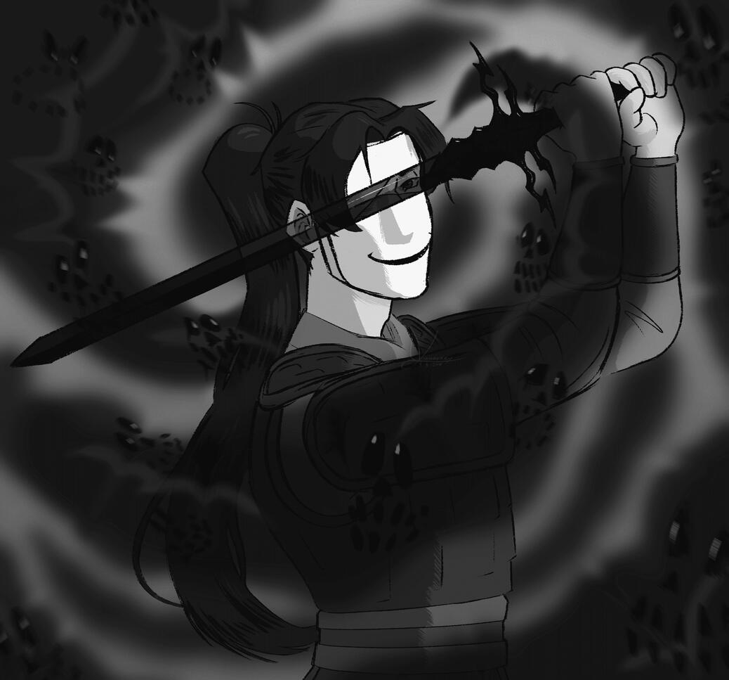 A scene from Heaven Official's Blessing—Wuming taking on the Human Face Disease.