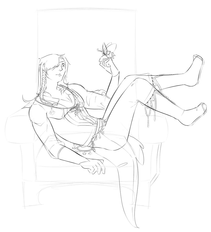 Early concept of my take on Hua Cheng (TGCF)!