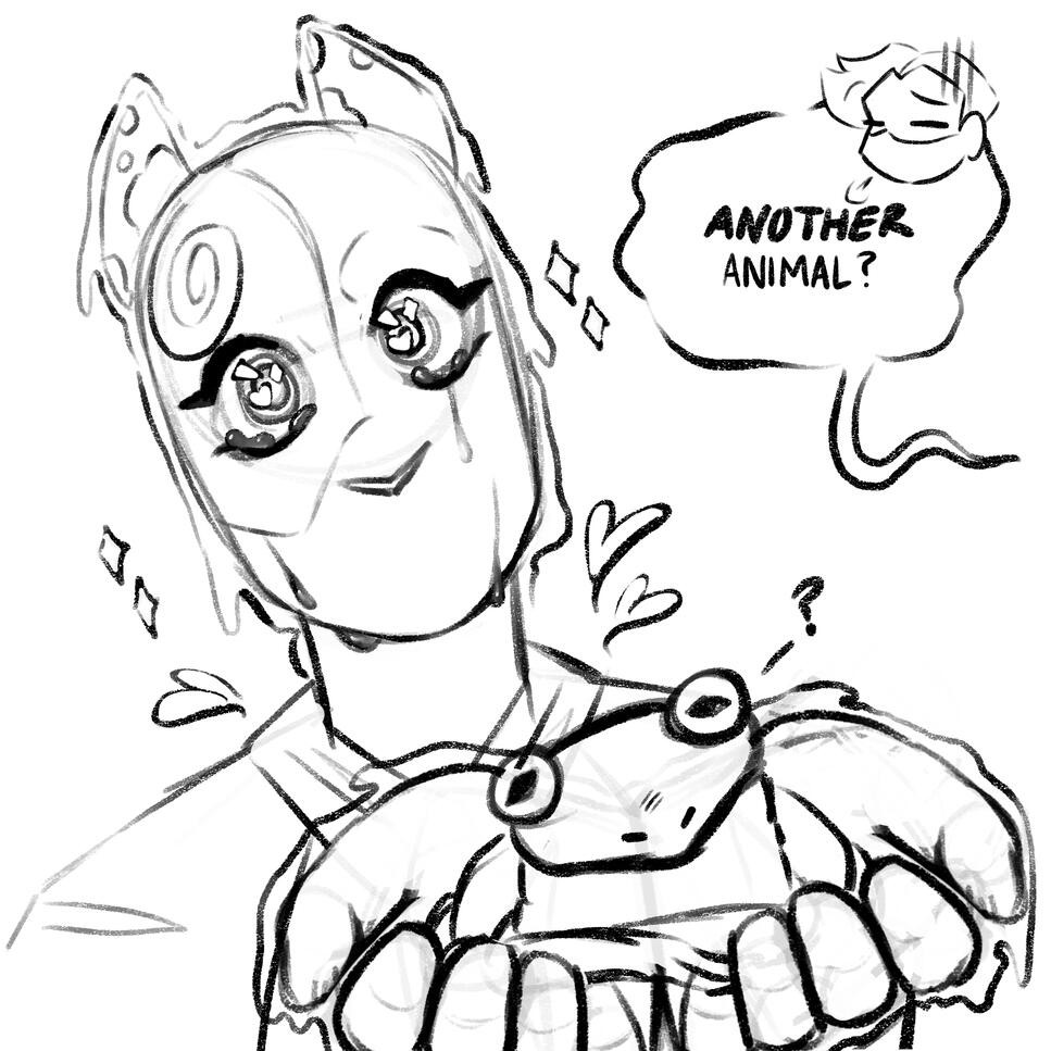 My previous Minecraft persona begging a friend's Minecraft persona for a new pet.